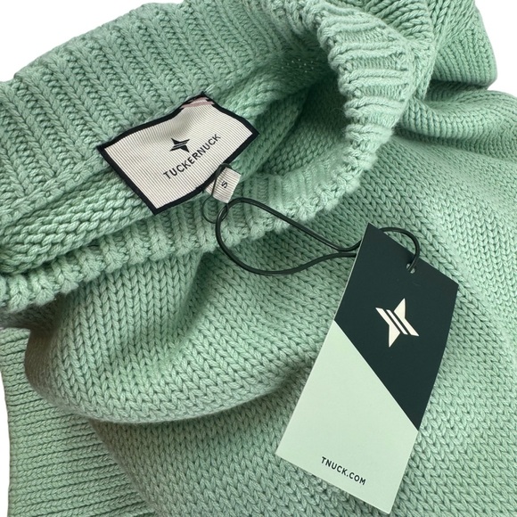 Tuckernuck NEW Mint Chip Aiden Chunky Knit Long Sleeve Crewneck Sweater Size S - Picture 7 of 7